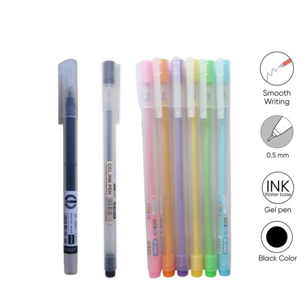 Pen Gel Pulpen Gel SQUEZZY Full Tank SQ-803 Murah Body Putih 0.5 mm Tinta Hitam