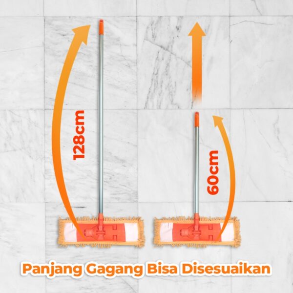 Alat Pel Lantai Kain Microfiber BAGUS Chenile Mop Set W-22306 - Gambar 3