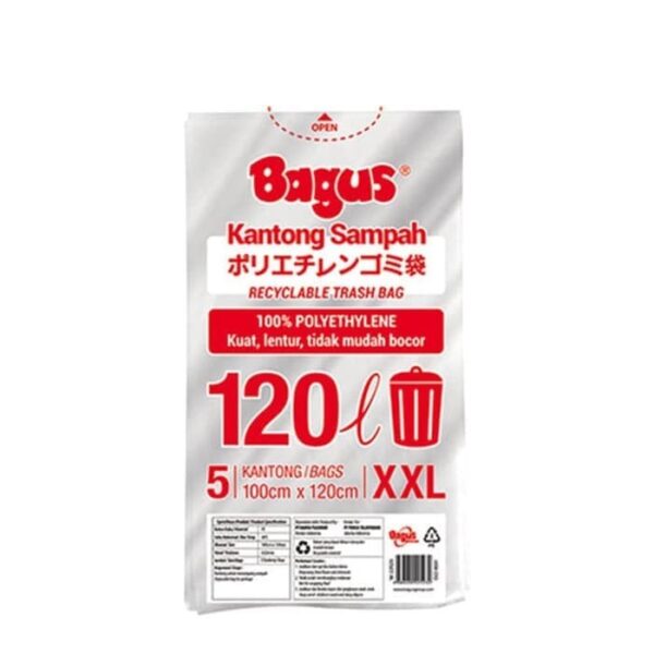 Kantong Sampah Trash Bag BAGUS XXL Jumbo 120 Lt isi 5 ( 100 cm x 120 cm ) w-22523