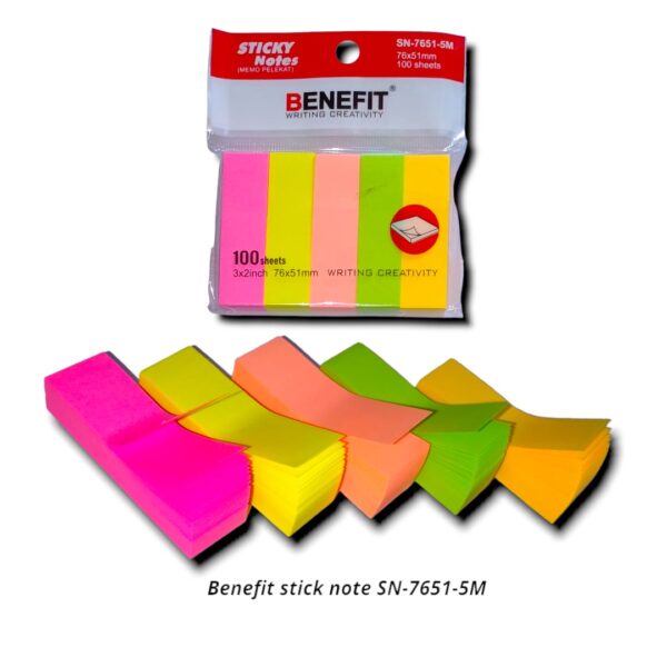 Sticky Notes Memo Tempel Page Marker Indexer Kertas 5 Warna BENEFIT