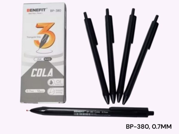 Pulpen Ballpoint Tekan Rectract Segitiga 0.7 mm Ujung Lancip Needle Point BENEFIT  BP-380
