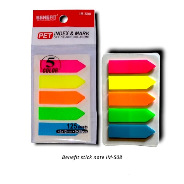 Sticky Notes Page Marker Indexer Plastik 5 Warna Penanda Halaman Memo Tempel