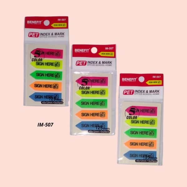 Sticky Notes Page Marker SIGN HERE Indexer Panah Penanda Tanda Tangan isi 100's 5 Warna - Gambar 2
