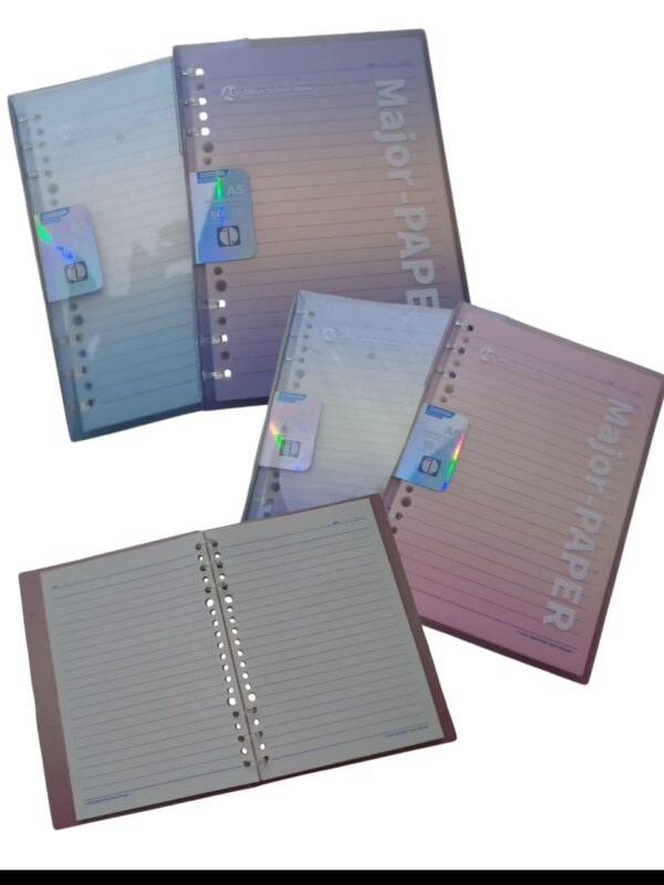 Binder Book A5 Slim Ring Book Cover Transparan Warna 60 Lembar Buku Spiral Ring 6 Plastik