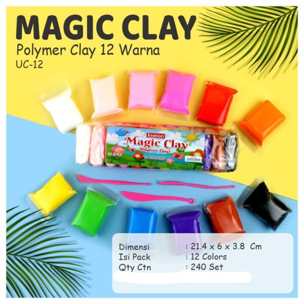 Magic Clay Polymer Mainan Anak 12 Warna Malam Mainan Anak