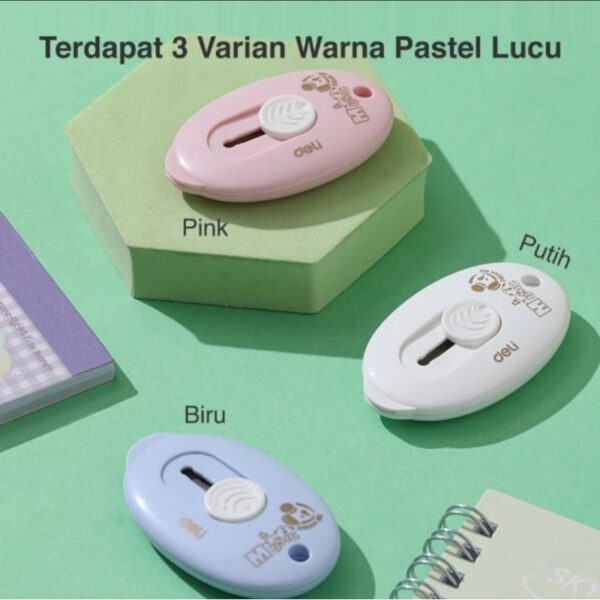 Cutter Mini Kecil Travel DELI CZ-102 Soft Pastel Color