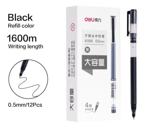 Ballpoint Pen Gel Full Tank Pena Cair DELI A566 ( 0.5 mm )