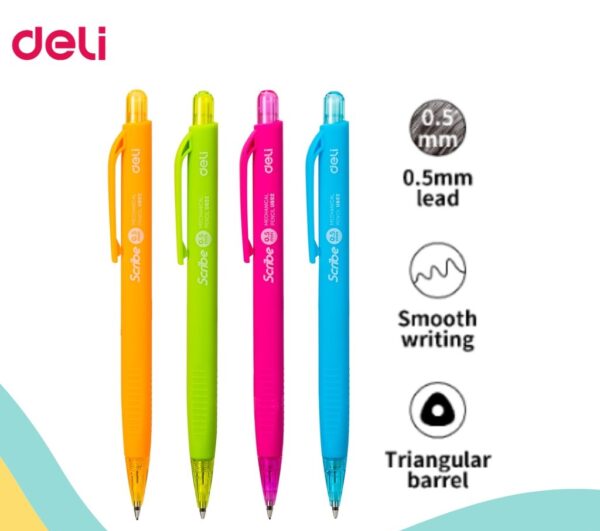 Pensil Mekanik Tekan DELI Mechanic Pencil 0.5 mm EU-60200
