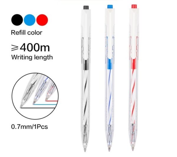 Pulpen Pen Ballpoint DELI Rectract Tekan EQ24 ( 0.7 mm )