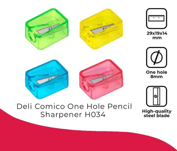 Rautan Pensil DELI Sharpener 1 Lubang H034