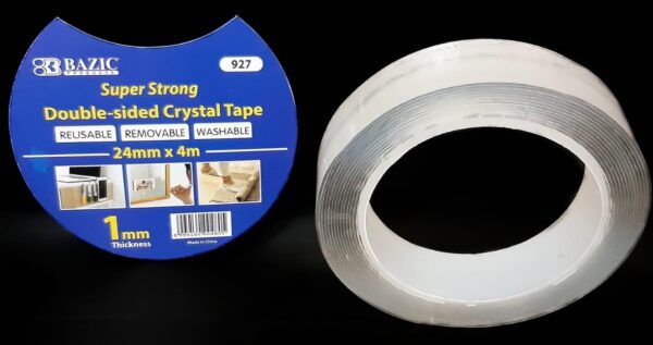 Mounting Tape Double Tape Bening Transprant Lentur BAZIC 927 ( 24 mm x 4 meter )