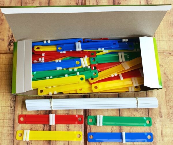 Fastener Acco Plastik Jilid Kertas Putih Warna per Pak isi 50 pcs