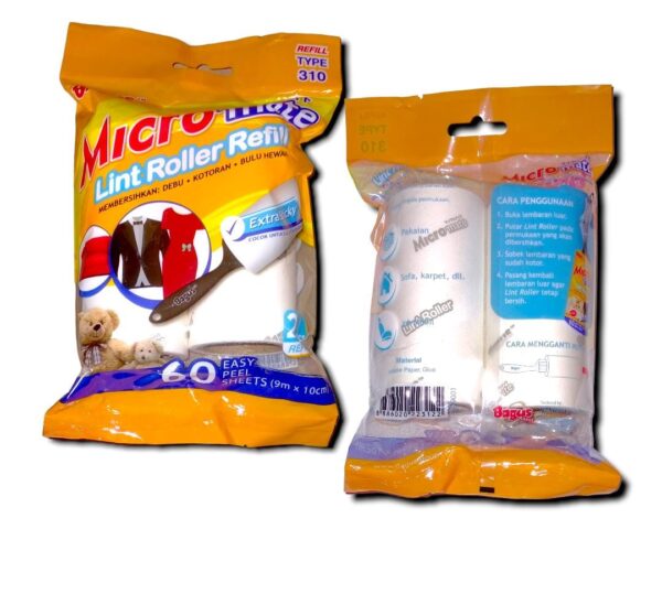 Roller Penghilang Bulu Hewan Binatang Kucing Anjing BAGUS Lint Roller Pakaian Refill set isi 2  W-22312