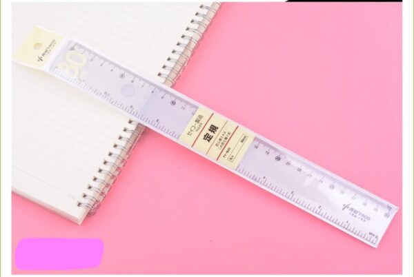 Penggaris Mistar Plastik Bening Tebal Transparan 30 cm Plastic Ruler TY-1643