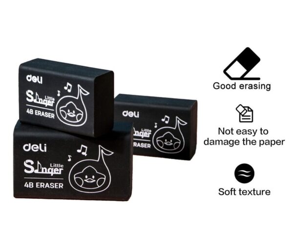 Penghapus Pensil DELI Eraser Extra Clean Hitam EH316