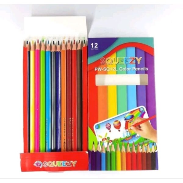 Pensil Warna 12 Warna Panjang SQUEZZY Color Pencil
