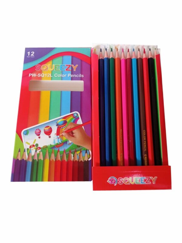 Pensil Warna 12 Warna Panjang SQUEZZY Color Pencil - Gambar 2
