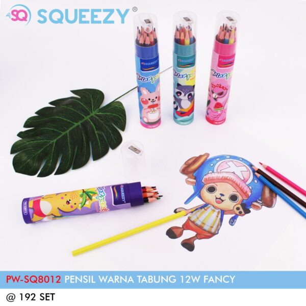 Pensil Warna Tabung 12 Warna SQUEZZY Color Pencil