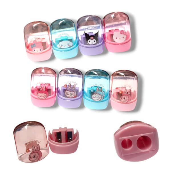 Rautan Sharpener Pensil Anak Lucu 2 Lubang Pencil Shapener - Gambar 2