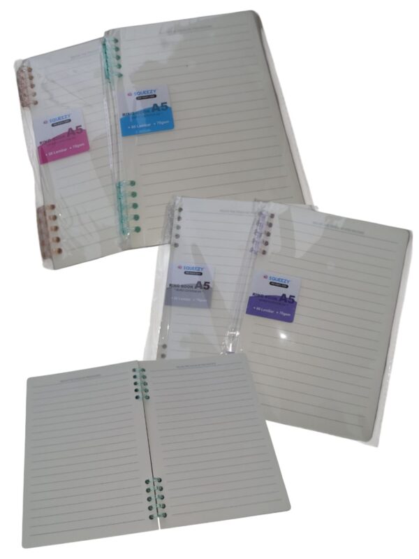 Buku Catatan Ring Book Ring 6 Slim Binder Note Spiral Ring Plastik Refillable Bisa Diisi Ulang 60 lembar
