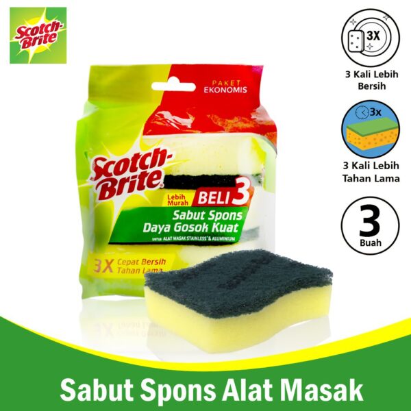 Spons Sabut Cuci Piring SCOTCH BRITE set isi 3 pcs ID-30P3