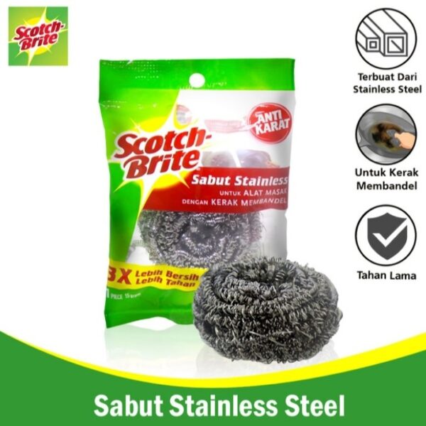 Sabut Cuci Besi Stainless SCOTCH BRITE ID-SS 15 gr - Gambar 2