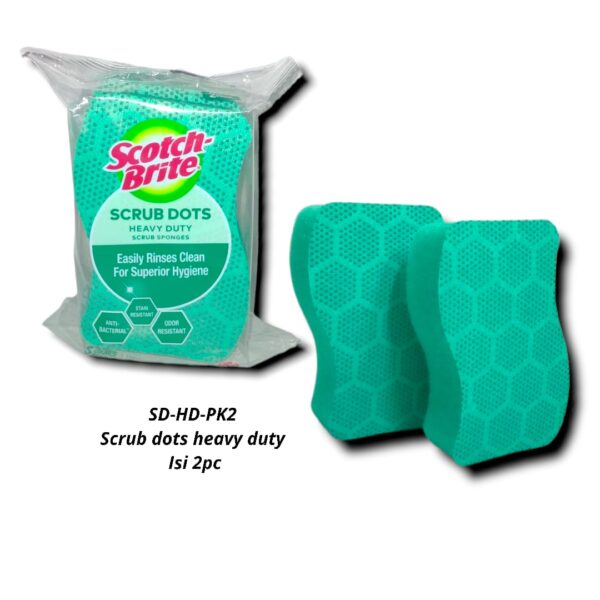 Spons Sabut Cuci Piring Panci SCOTCH BRITE SCRUB DOTS Heavy Duty set isi 2