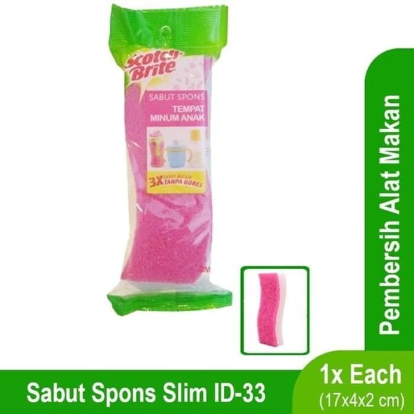 Sabut Spons Pembersih Alat Makan SCOTCH BRITE Spons Slim ID-33
