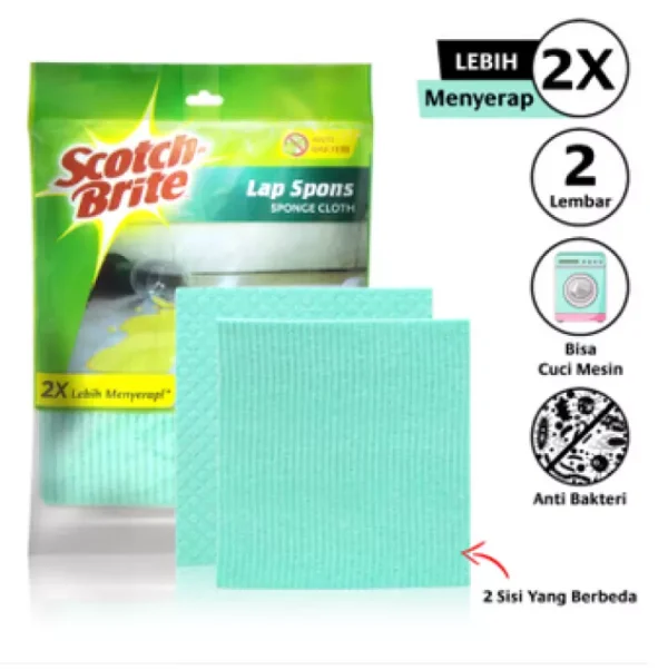 Kain Lap Dapur Spons SCOTCH BRITE ID-82 Sponge Cloth - Gambar 2
