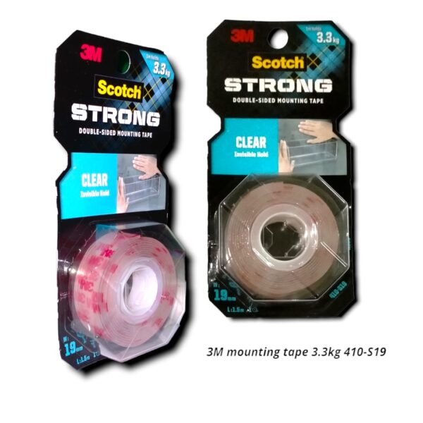 Mounting Double Sided Foam Tape Bening Transparan 3M SCOTCH Clear Tape 19 mm x 1.5 Meter