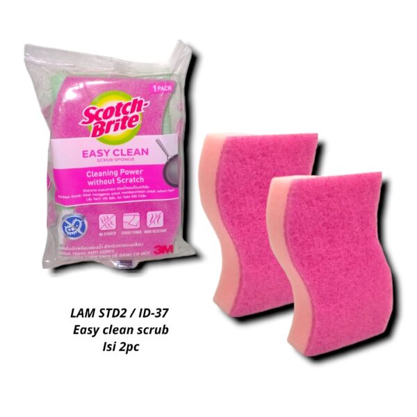 Sabut Spons Cuci Peralatan Masak Stainless SCOTCH BRITE Easy Clean Scrub Set isi 2