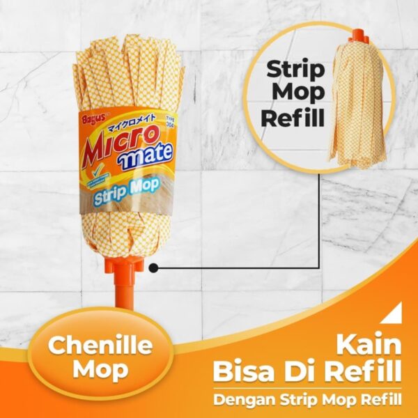 Alat Pel BAGUS MicromateStrip Mop Set Bulat W-22304 - Gambar 4