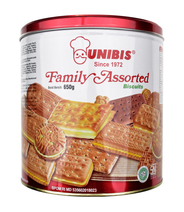 Biskuit Kaleng Aneka Rasa UNIBIS Assorted Biscuits Family 650 gr