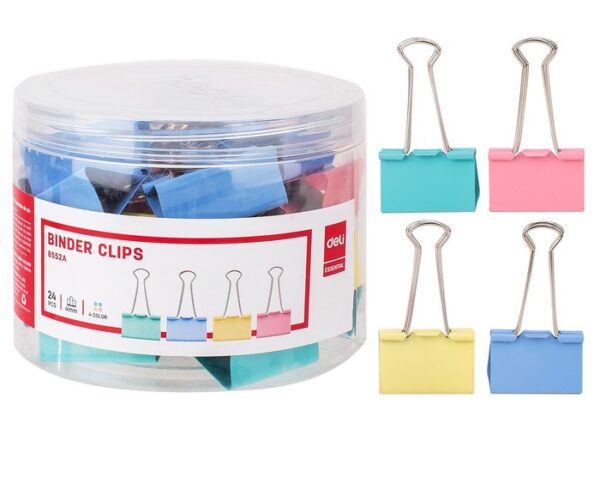 Klip Kertas Binder Clip Warna Lucu Smile DELI 8552 ( 41 mm ) no. 200