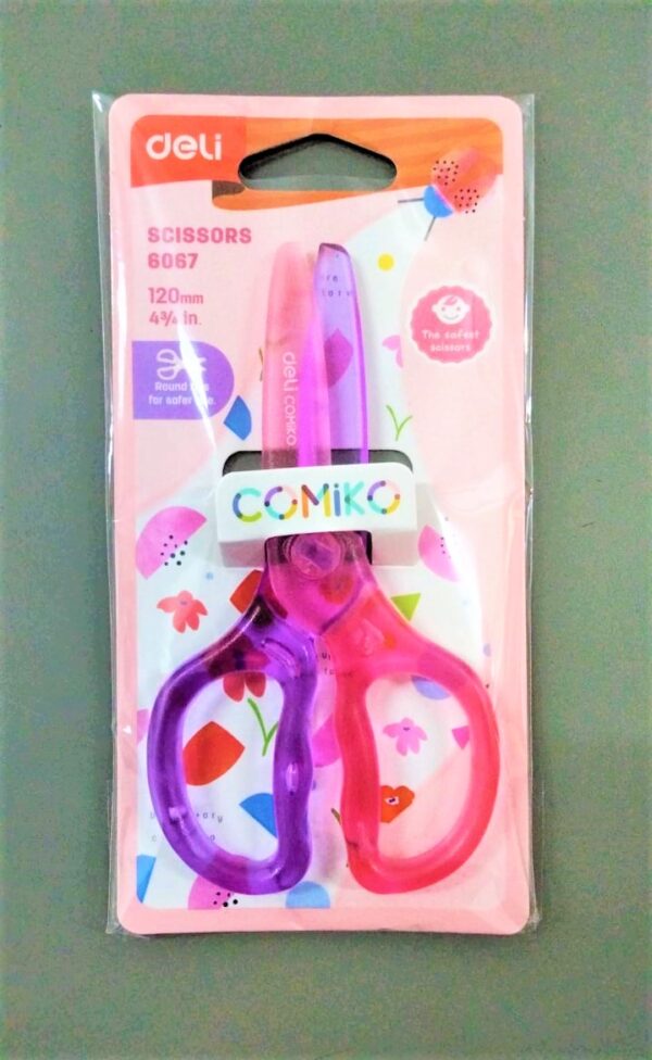Gunting Kertas Anak Balita Bahan Plastik DELI 6067 Plastic Kids Scissors - Gambar 3