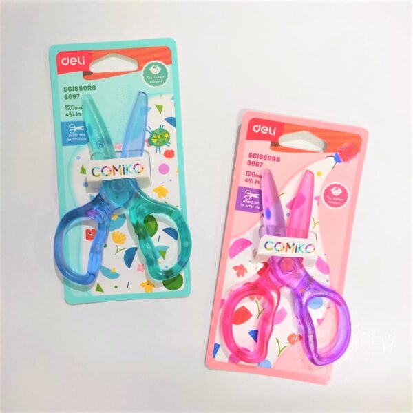 Gunting Kertas Anak Balita Bahan Plastik DELI 6067 Plastic Kids Scissors - Gambar 2