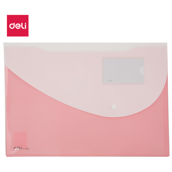 Map Kancing Plastik Envelope Bag Folio DELI 5506 Pastel Soft Color - Gambar 4