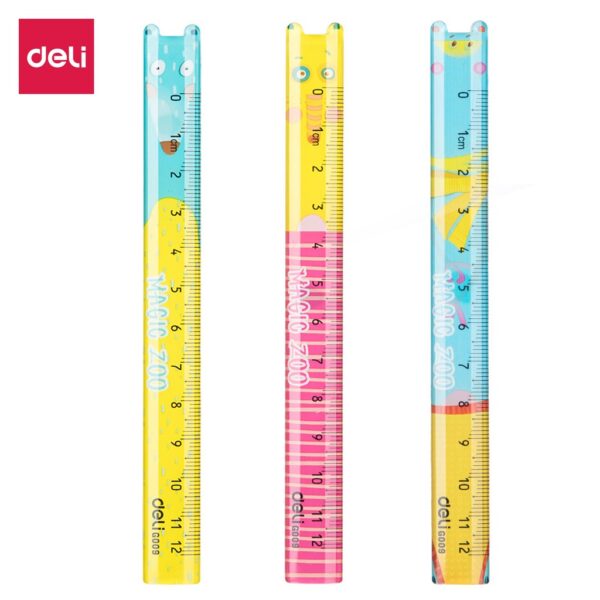 Penggaris Mistar Plastik Mini 12 cm Slim Ruler Lucu DELI EG-00902