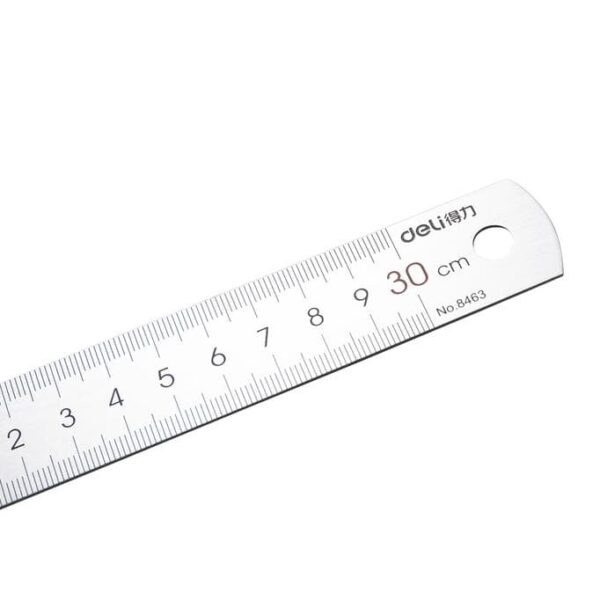 Penggaris Mistar Besi Almunium DELI Anti Karat 30 cm 8463 - Gambar 3