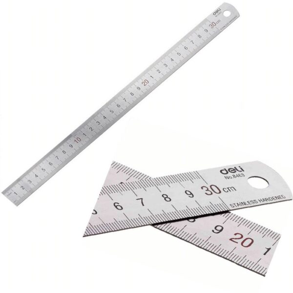 Penggaris Mistar Besi Almunium DELI Anti Karat 30 cm 8463 - Gambar 2