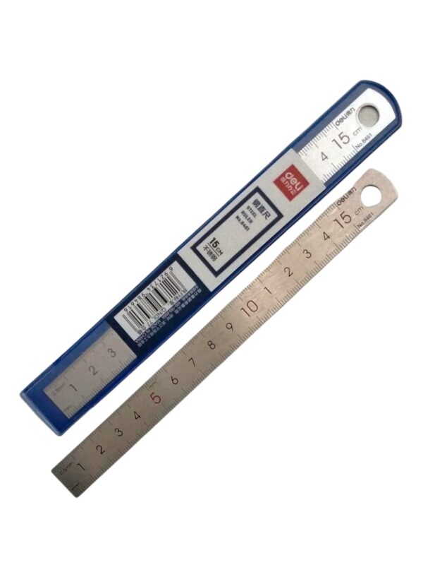Penggaris Mistar Besi Almunium DELI Anti Karat 15 cm 8461
