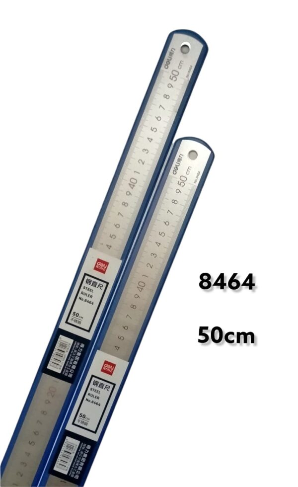 Penggaris Mistar Besi Almunium DELI Anti Karat 50 cm 8464