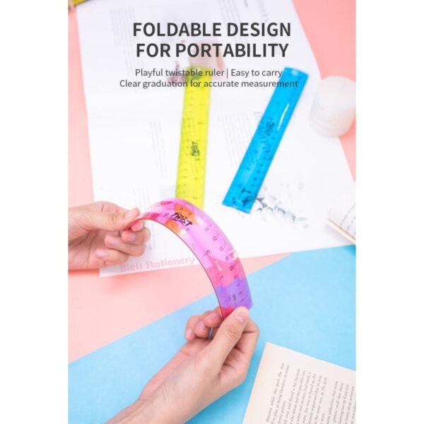 Penggaris Mistar Lentur Fleksibel DELI 6220 Flexible Ruler 20 cm - Gambar 4