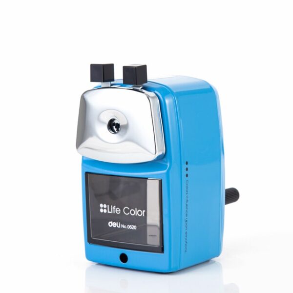 Serutan Meja Putar DELI Besi Stainless 0620 Desk Rotary Pencil Sharpener - Gambar 4