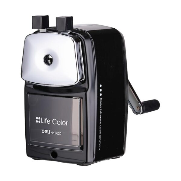 Serutan Meja Putar DELI Besi Stainless 0620 Desk Rotary Pencil Sharpener