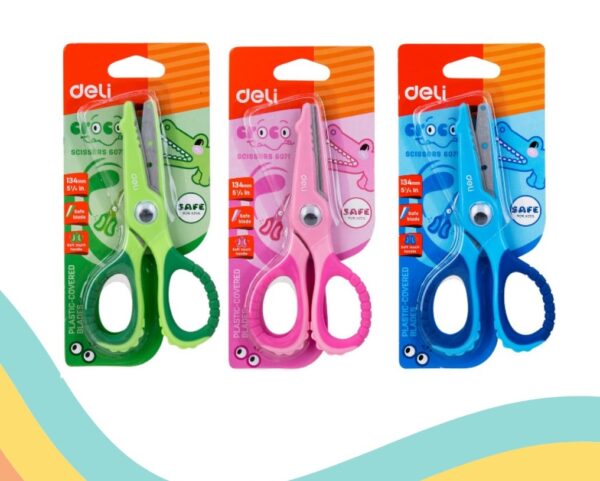 Gunting Anak + Pengaman 6071 Bentuk Lucu Kids Scissors Ujung Tumpul