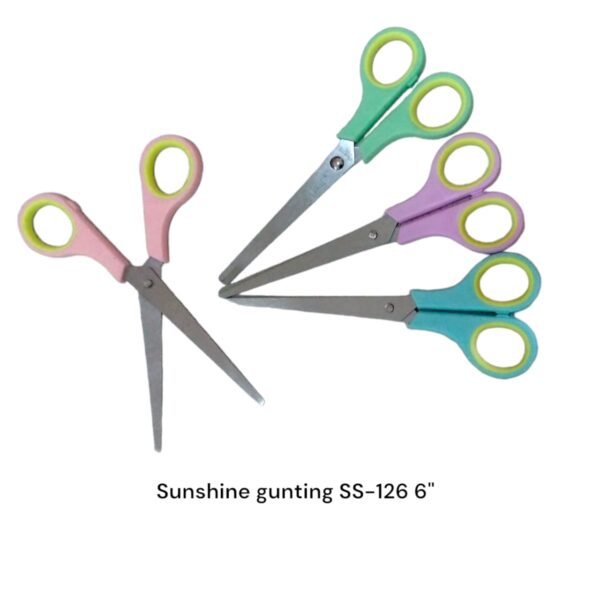 Gunting Kertas Sedang Besar  Gagang Bulat Warna 6 inch Scissors