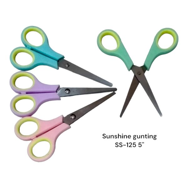 Gunting Kertas Sedang Tanggung Gagang Bulat Warna 5 inch Scissors