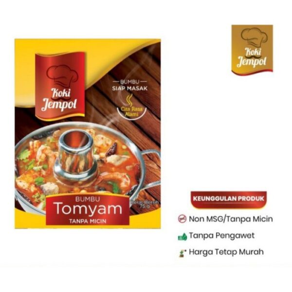 Bumbu Instan Tom Yum Tanpa Micin NON MSG KOKI JEMPOL 75 Gr