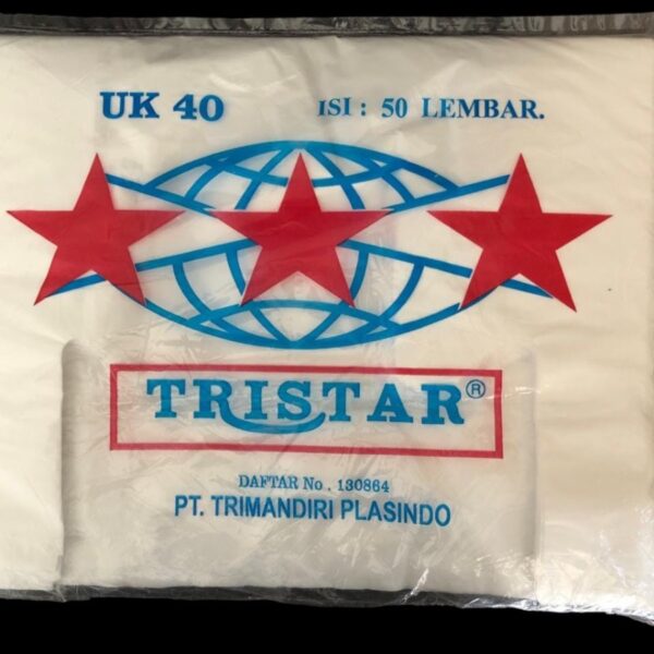 Kantong Plastik Kresek TRISTAR Putih Besar No.40 ( 40 x 60 cm ) isi 50's